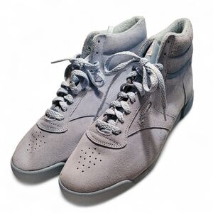 Vintage 1980s Powder Blue Suede High-Top Runners | Deadstock Finesse Sneakers